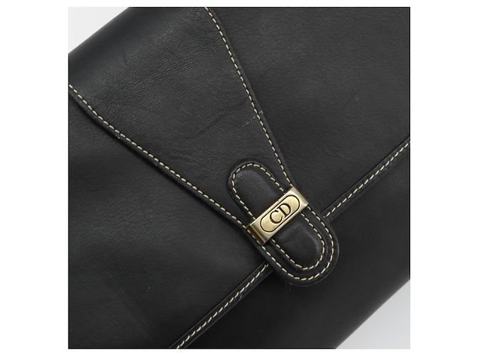 Borsa a Spalla Christian Dior in Pelle Nera e Oro Auth ep14089 Nero D'oro - vista 15