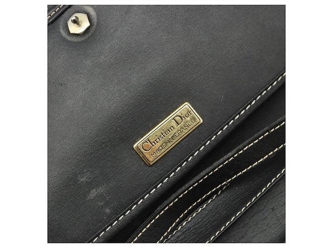 Borsa a Spalla Christian Dior in Pelle Nera e Oro Auth ep14089 Nero D'oro - vista 17