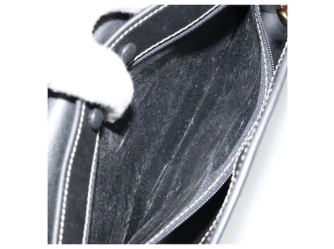 Borsa a Spalla Christian Dior in Pelle Nera e Oro Auth ep14089 Nero D'oro - vista 22
