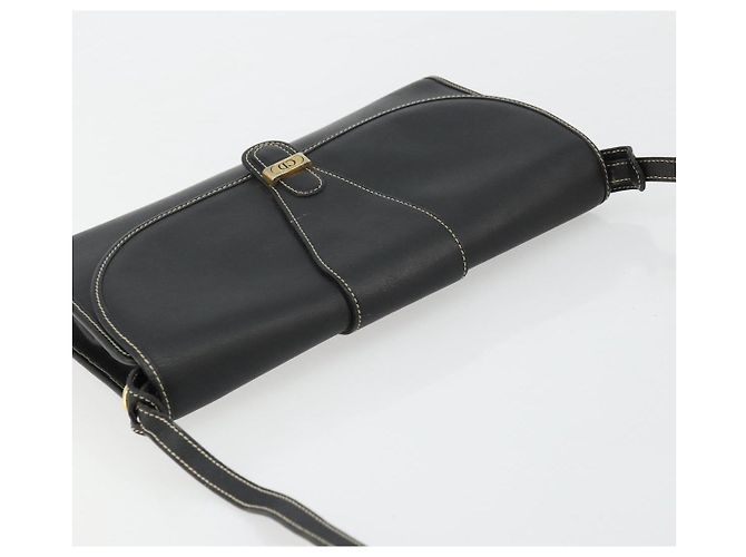 Borsa a Spalla Christian Dior in Pelle Nera e Oro Auth ep14089 Nero D'oro - vista 6