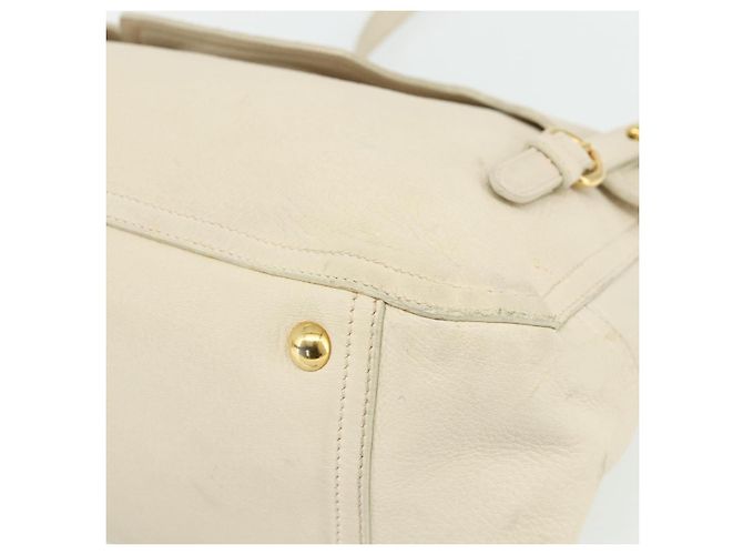 Miu Miu Handtasche Leder 2 in 1 Elfenbein Gold Auth 175857 Golden Roh - Ansicht 12