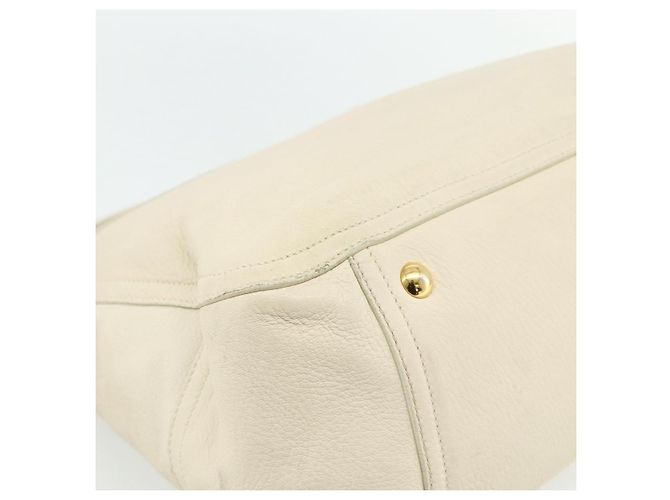 Miu Miu Handtasche Leder 2 in 1 Elfenbein Gold Auth 175857 Golden Roh - Ansicht 15