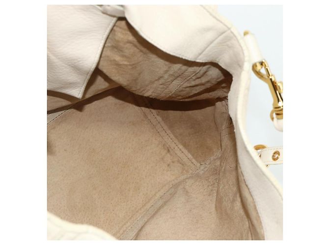 Miu Miu Handtasche Leder 2 in 1 Elfenbein Gold Auth 175857 Golden Roh - Ansicht 19