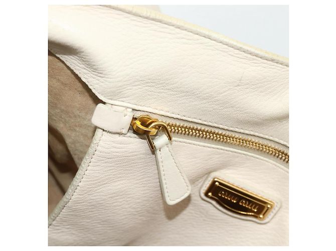 Miu Miu Handtasche Leder 2 in 1 Elfenbein Gold Auth 175857 Golden Roh - Ansicht 21