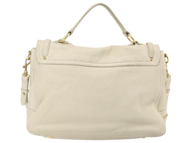 Miu Miu Handtasche Leder 2 in 1 Elfenbein Gold Auth 175857 Golden Roh - Ansicht 3