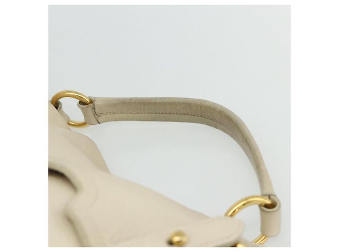 Miu Miu Handtasche Leder 2 in 1 Elfenbein Gold Auth 175857 Golden Roh - Ansicht 8