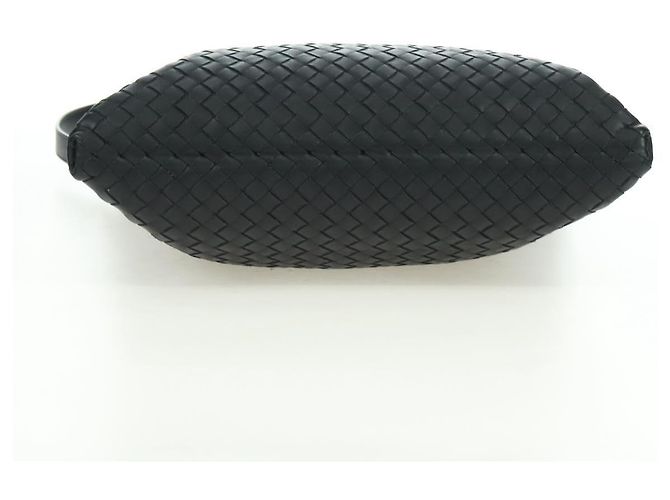 Borsa a Spalla in Pelle Nera Intrecciato Bottega Veneta Argento Auth am11497SAV Nero - vista 10