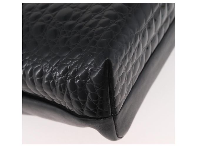BALLY Borsa a Spalla a Catena Pelle Nera Oro Auth ka4189A Nero D'oro - vista 10