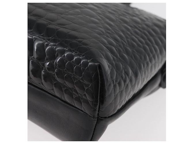 BALLY Borsa a Spalla a Catena Pelle Nera Oro Auth ka4189A Nero D'oro - vista 11