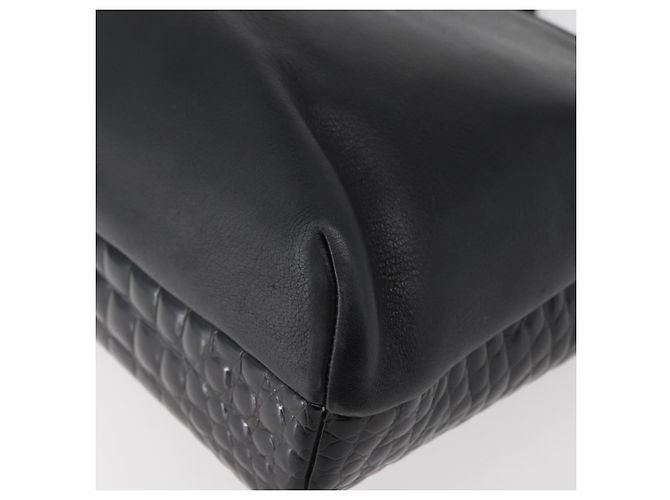 BALLY Borsa a Spalla a Catena Pelle Nera Oro Auth ka4189A Nero D'oro - vista 13