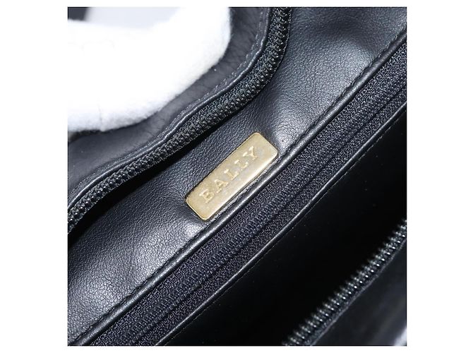 BALLY Borsa a Spalla a Catena Pelle Nera Oro Auth ka4189A Nero D'oro - vista 16