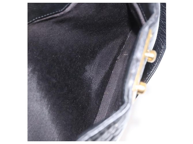 BALLY Borsa a Spalla a Catena Pelle Nera Oro Auth ka4189A Nero D'oro - vista 22