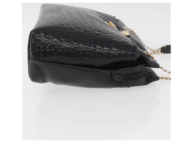 BALLY Borsa a Spalla a Catena Pelle Nera Oro Auth ka4189A Nero D'oro - vista 4