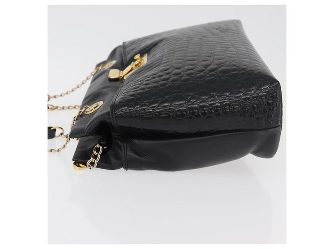 BALLY Borsa a Spalla a Catena Pelle Nera Oro Auth ka4189A Nero D'oro - vista 5