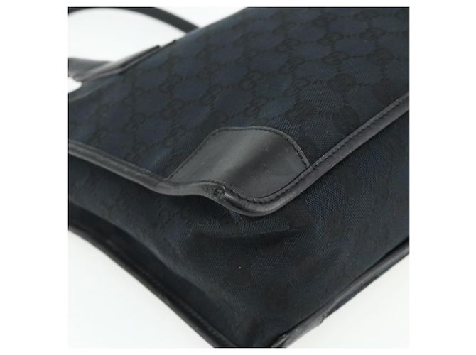 Borsa Tote GG Canvas Gucci Nera Oro Auth 177786 Nero D'oro - vista 11