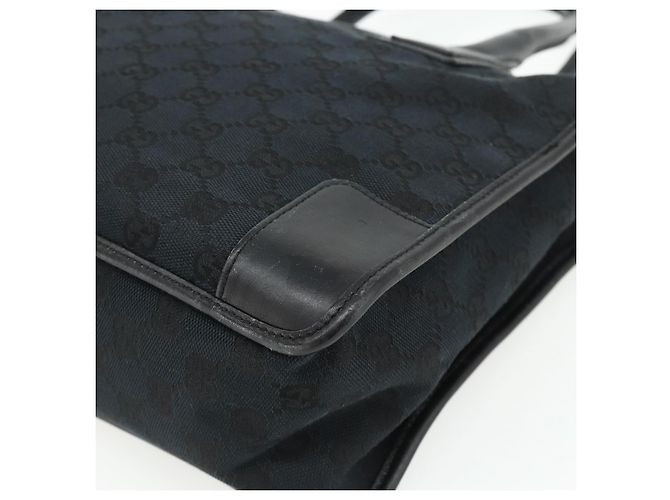 Borsa Tote GG Canvas Gucci Nera Oro Auth 177786 Nero D'oro - vista 12