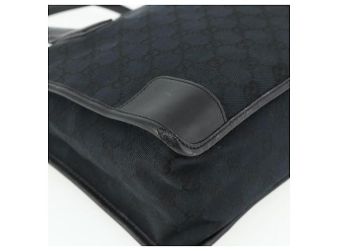 Borsa Tote GG Canvas Gucci Nera Oro Auth 177786 Nero D'oro - vista 13