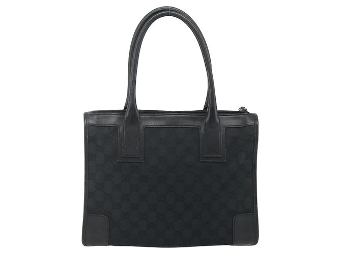 Borsa Tote GG Canvas Gucci Nera Oro Auth 177786 Nero D'oro - vista 3