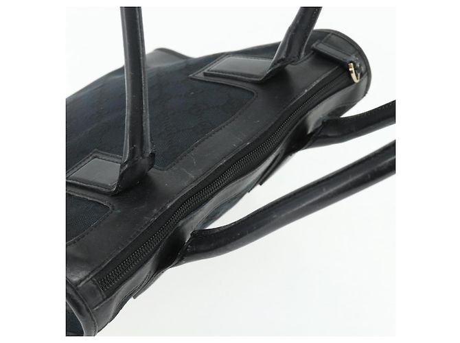 Borsa Tote GG Canvas Gucci Nera Oro Auth 177786 Nero D'oro - vista 6