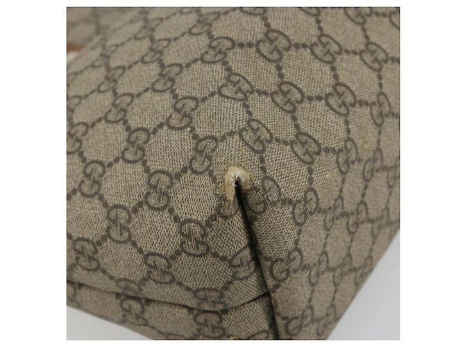 Borsa tote Gucci GG Supreme Web Sherry Line in PVC beige e oro 211134 Auth BA12361 D'oro - vista 11