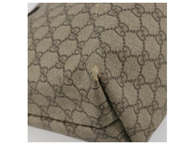 Borsa tote Gucci GG Supreme Web Sherry Line in PVC beige e oro 211134 Auth BA12361 D'oro - vista 13