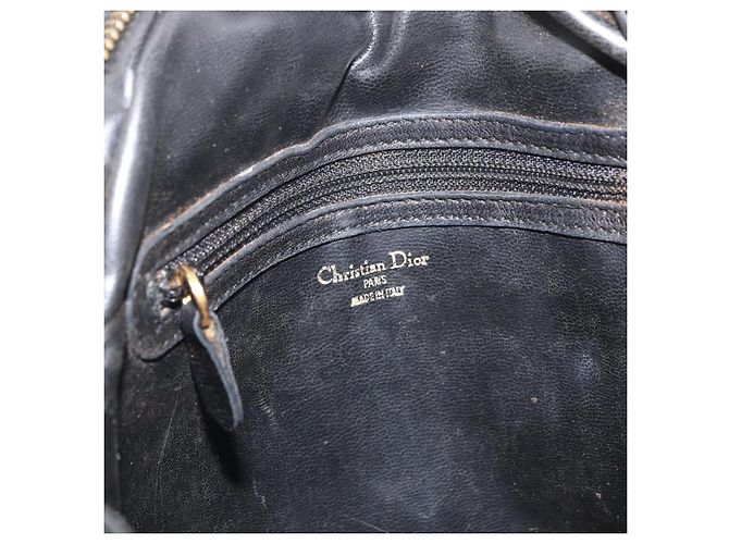 Borsa a Spalla Christian Dior in Pelle Nera e Oro Auth bs34854 Nero D'oro - vista 16