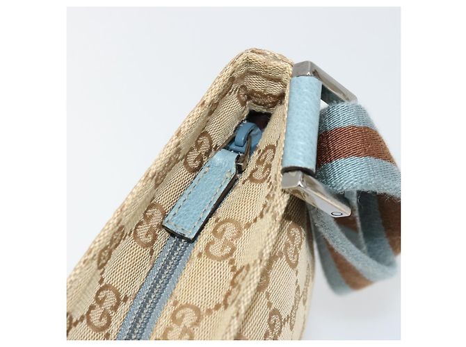 Borsa a Spalla Gucci GG Canvas Sherry Line Beige Argento 146309 Auth 177489A - vista 15