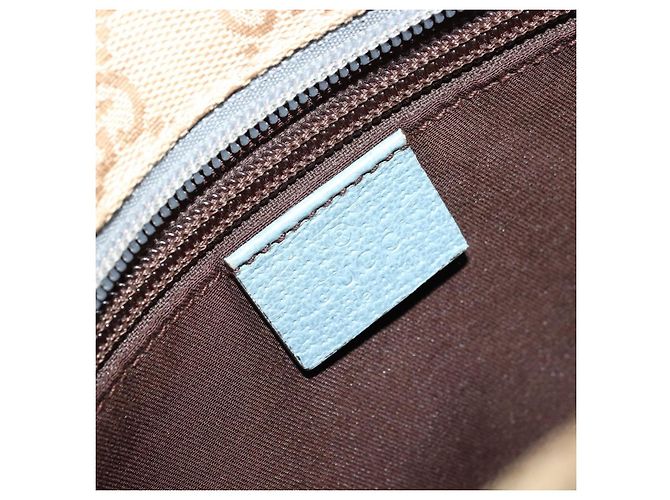 Borsa a Spalla Gucci GG Canvas Sherry Line Beige Argento 146309 Auth 177489A - vista 16