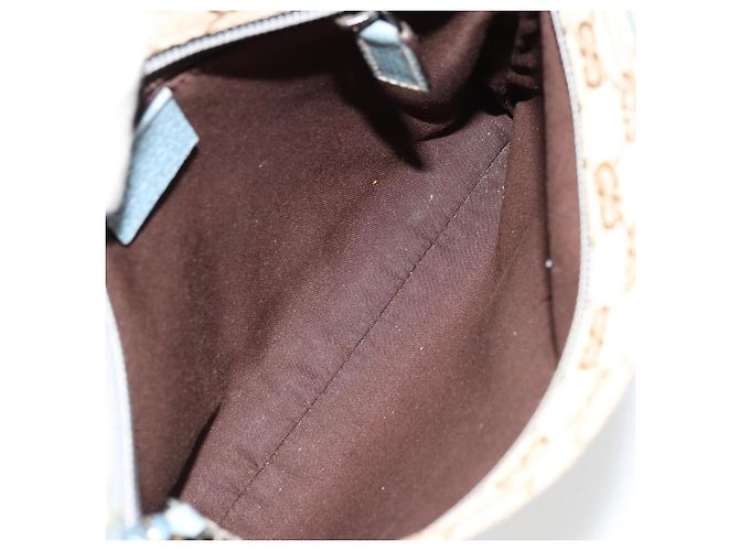 Borsa a Spalla Gucci GG Canvas Sherry Line Beige Argento 146309 Auth 177489A - vista 17