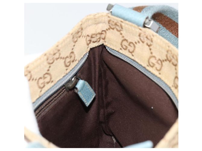 Borsa a Spalla Gucci GG Canvas Sherry Line Beige Argento 146309 Auth 177489A - vista 18