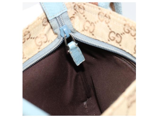 Borsa a Spalla Gucci GG Canvas Sherry Line Beige Argento 146309 Auth 177489A - vista 19