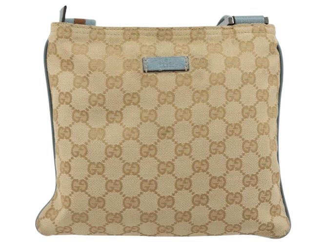 Borsa a Spalla Gucci GG Canvas Sherry Line Beige Argento 146309 Auth 177489A - vista 2