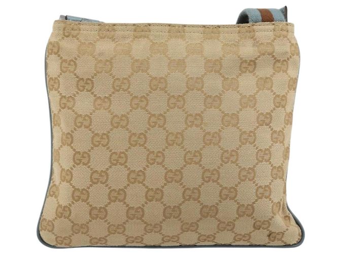 Borsa a Spalla Gucci GG Canvas Sherry Line Beige Argento 146309 Auth 177489A - vista 3