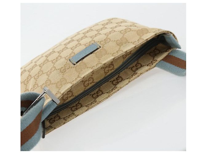 Borsa a Spalla Gucci GG Canvas Sherry Line Beige Argento 146309 Auth 177489A - vista 6