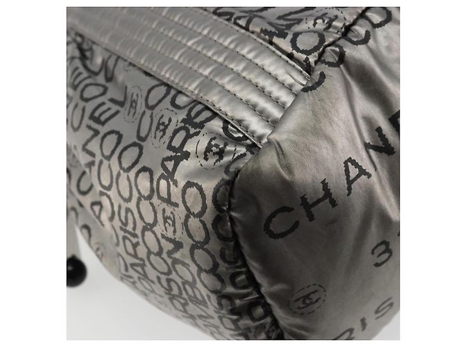 CHANEL Borsa Tote Illimitata Nylon Argento CC Auth bs34865 - vista 11