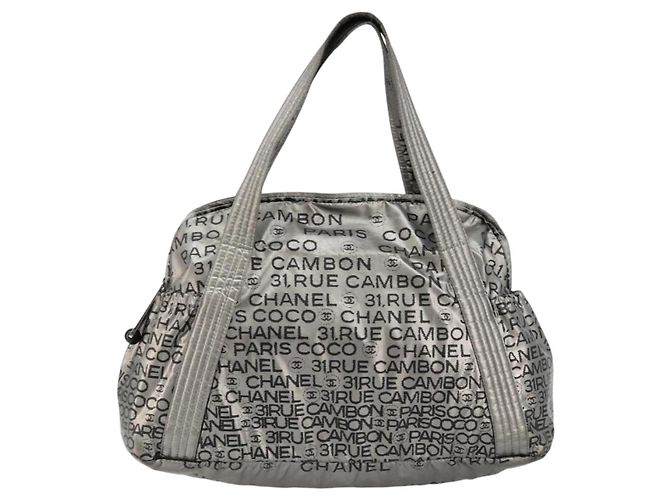 CHANEL Borsa Tote Illimitata Nylon Argento CC Auth bs34865 - vista 2