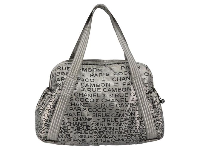 CHANEL Borsa Tote Illimitata Nylon Argento CC Auth bs34865 - vista 3