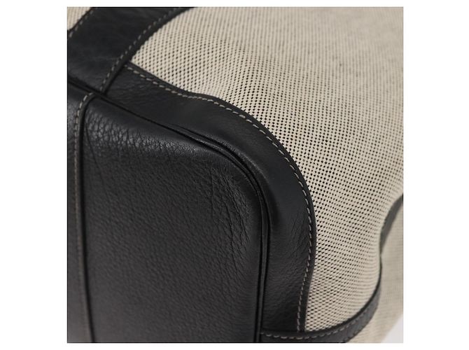 Hermès HERMES Borsa a Mano Garden Party PM Tela Beige Argento Auth bs34986V - vista 14