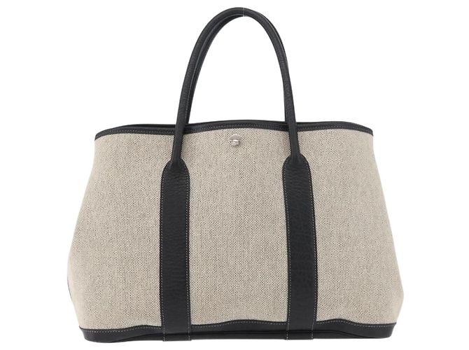 Hermès HERMES Borsa a Mano Garden Party PM Tela Beige Argento Auth bs34986V - vista 2
