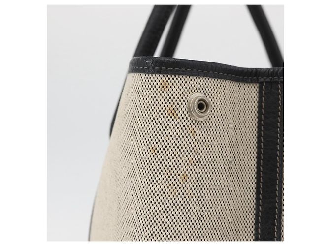 Hermès HERMES Borsa a Mano Garden Party PM Tela Beige Argento Auth bs34986V - vista 5