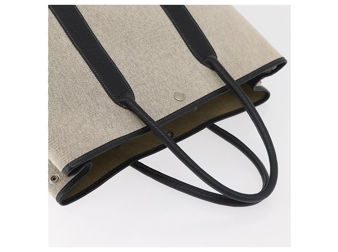 Hermès HERMES Borsa a Mano Garden Party PM Tela Beige Argento Auth bs34986V - vista 7