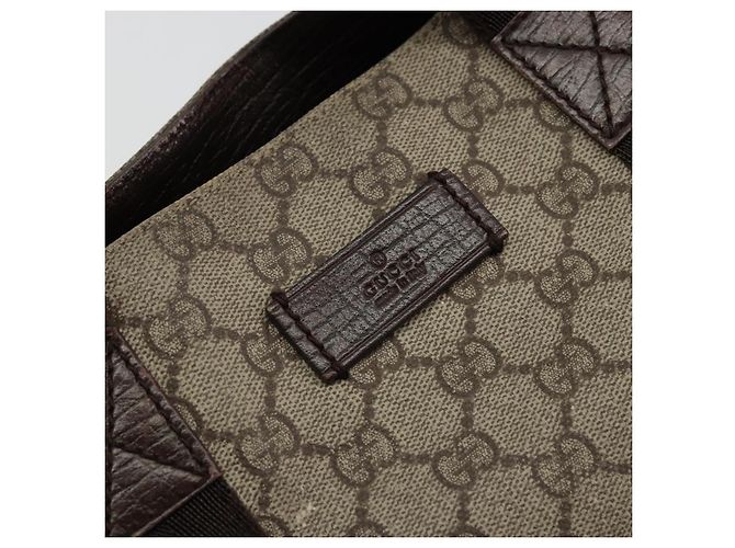 Gucci Bolso de mano GG Supreme de PVC beige 141976 Auth 178060 - vista 14
