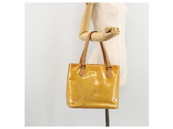 LOUIS VUITTON Borsa a Mano Monogram Vernis Houston Beige M91004 LV Auth BA12367 - vista 26