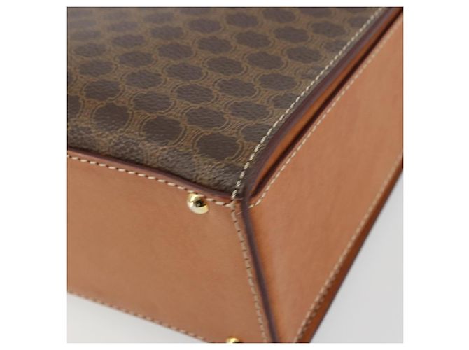Céline Borsa a mano in tela Macadam CELINE in pelle PVC marrone oro Auth 177206A D'oro - vista 10