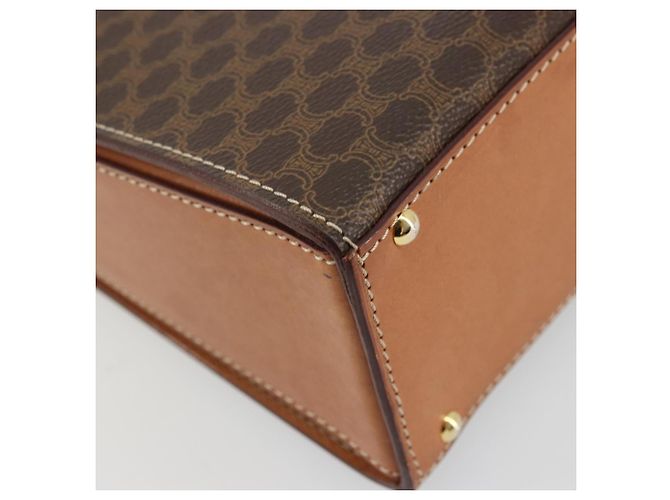 Céline Borsa a mano in tela Macadam CELINE in pelle PVC marrone oro Auth 177206A D'oro - vista 13