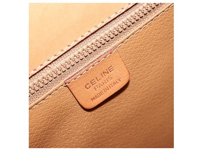 Céline Borsa a mano in tela Macadam CELINE in pelle PVC marrone oro Auth 177206A D'oro - vista 16