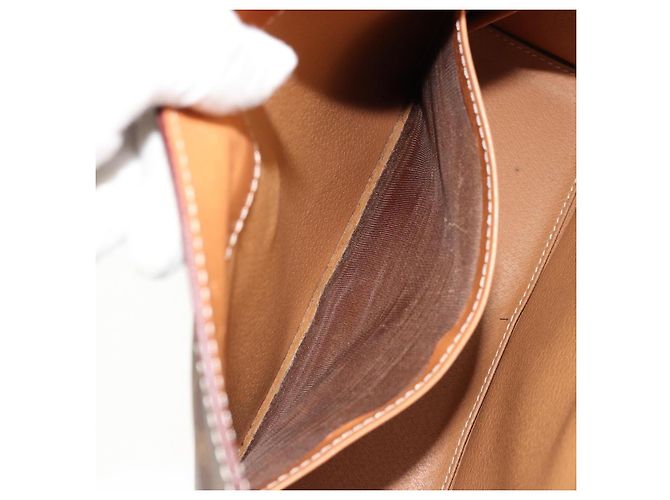 Céline Borsa a mano in tela Macadam CELINE in pelle PVC marrone oro Auth 177206A D'oro - vista 22