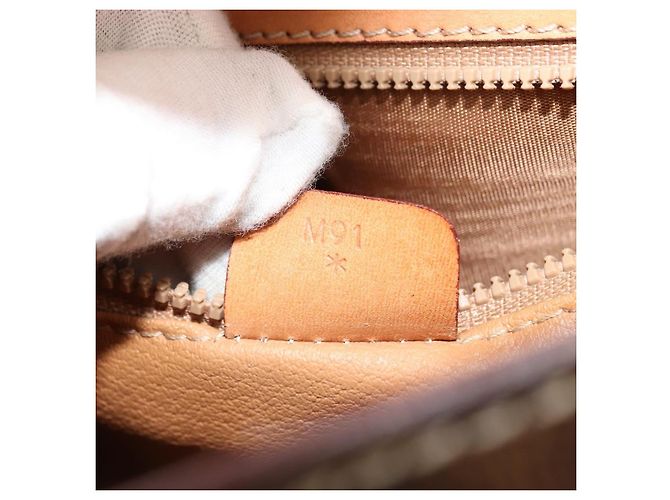 Céline Borsa a mano in tela Macadam CELINE in pelle PVC marrone oro Auth 177206A D'oro - vista 23