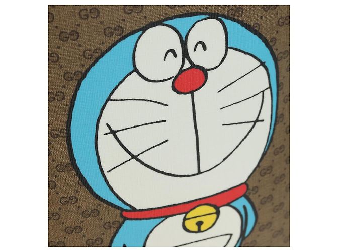 Gucci Zaino Doraemon Micro GG Supreme in PVC beige e oro 647816 Auth BA12426M D'oro - vista 17