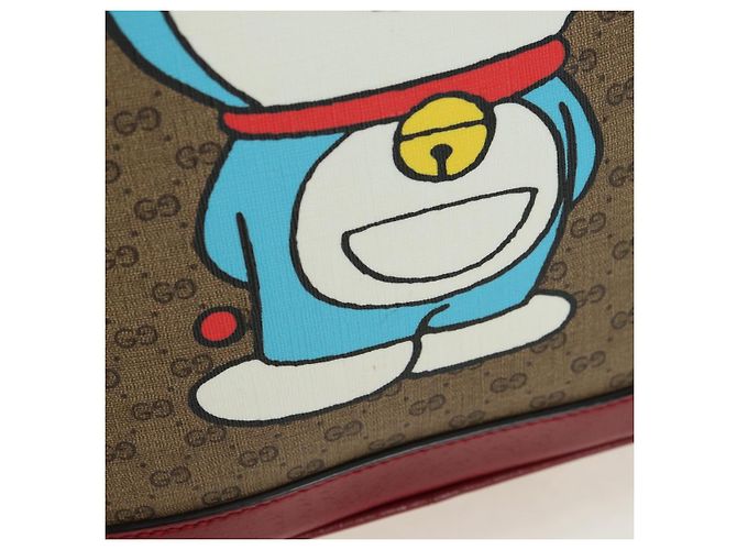 Gucci Zaino Doraemon Micro GG Supreme in PVC beige e oro 647816 Auth BA12426M D'oro - vista 18